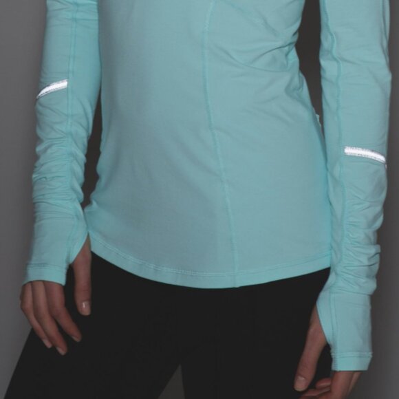 Lululemon Warm It Up Long Sleeve Heathered Aquamarine sz 6 - Picture 2 of 12